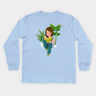 Crazy Plant Lady Kids Long Sleeve T-Shirt